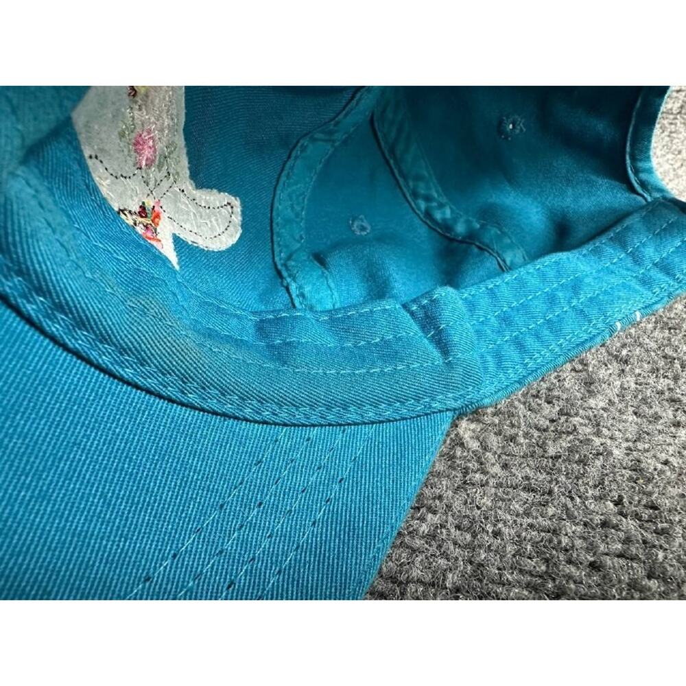Vintage Kbethos Blue Cap Bull Skull Floral Embroidery Adjustable Hat - Picture 10 of 12